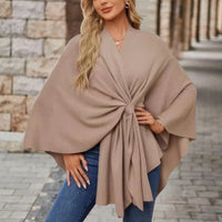 Renata | Women's Tie Front Wrap Poncho