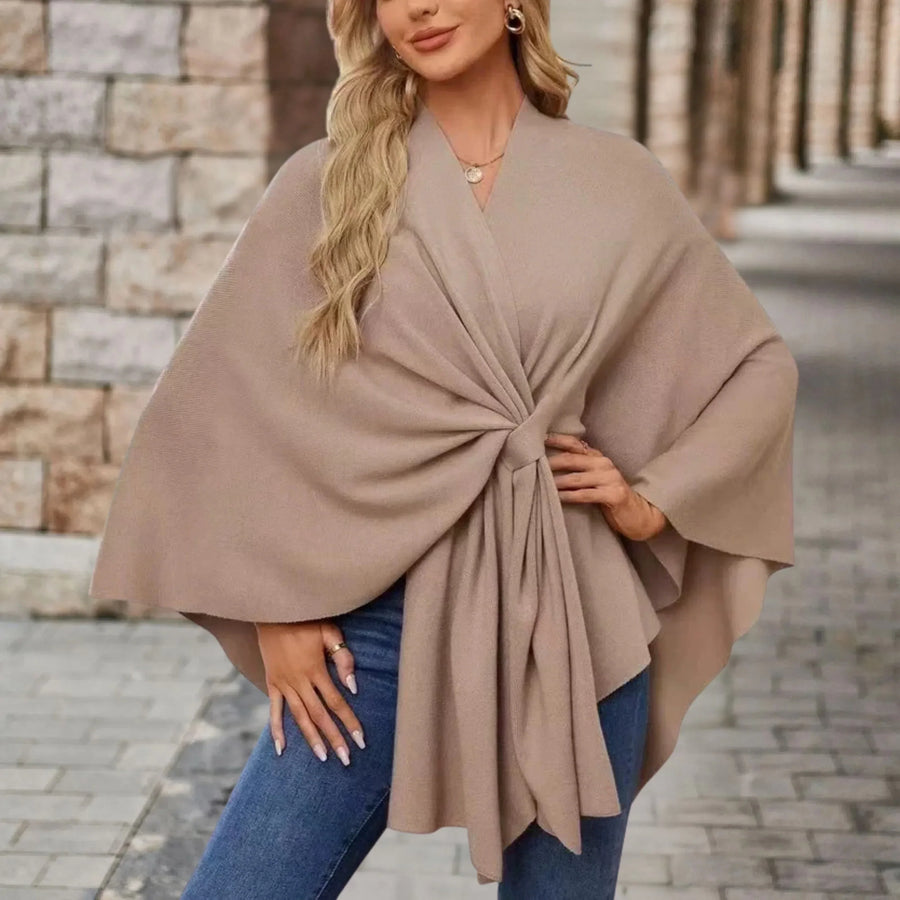 Renata | Women's Tie Front Wrap Poncho