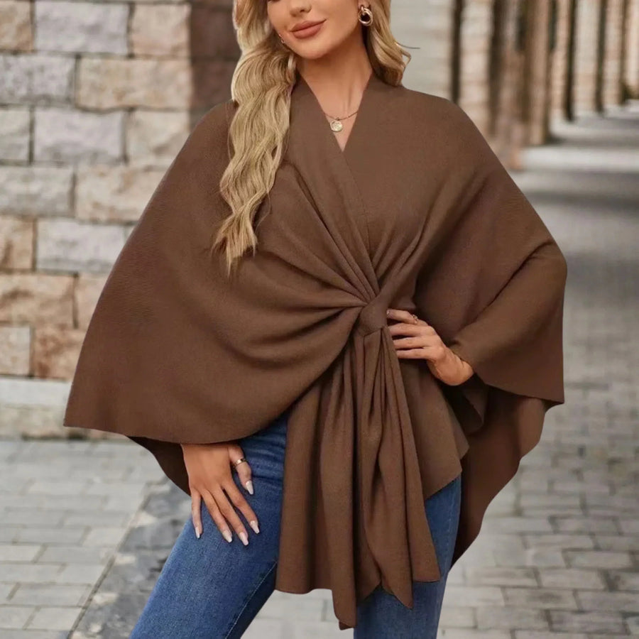 Renata | Women's Tie Front Wrap Poncho