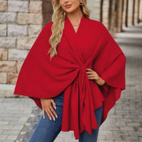 Renata | Women's Tie Front Wrap Poncho