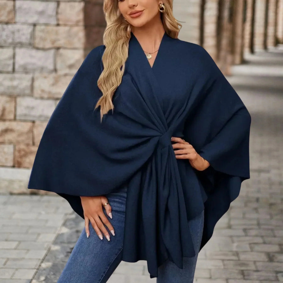 Renata | Women's Tie Front Wrap Poncho