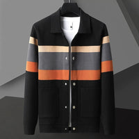 Renwick | Men's Striped Snap Button Cardigan Jacket