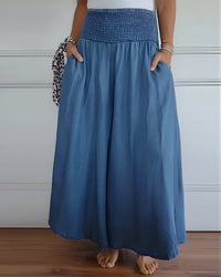 Rhea | Women's Wide Leg Elastic Waist Pants