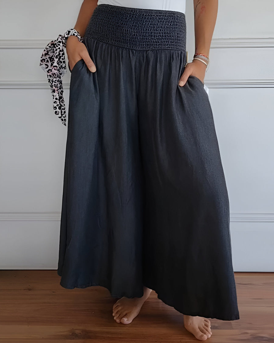 Rhea | Women's Wide Leg Elastic Waist Pants