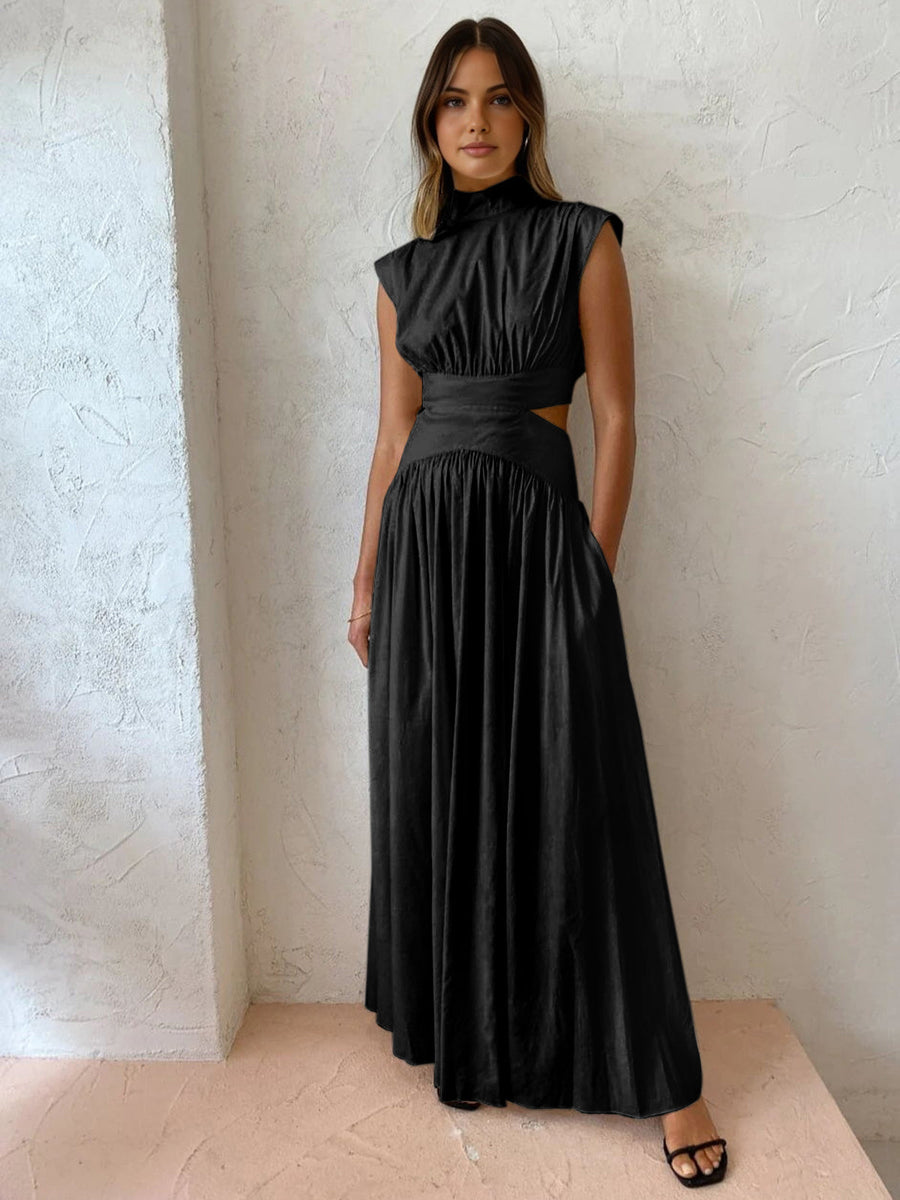 Rhiannon | Women's Mock Neck Cutout Maxi Dress
