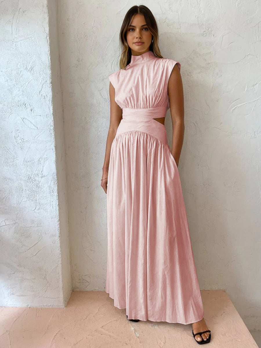 Rhiannon | Women's Mock Neck Cutout Maxi Dress