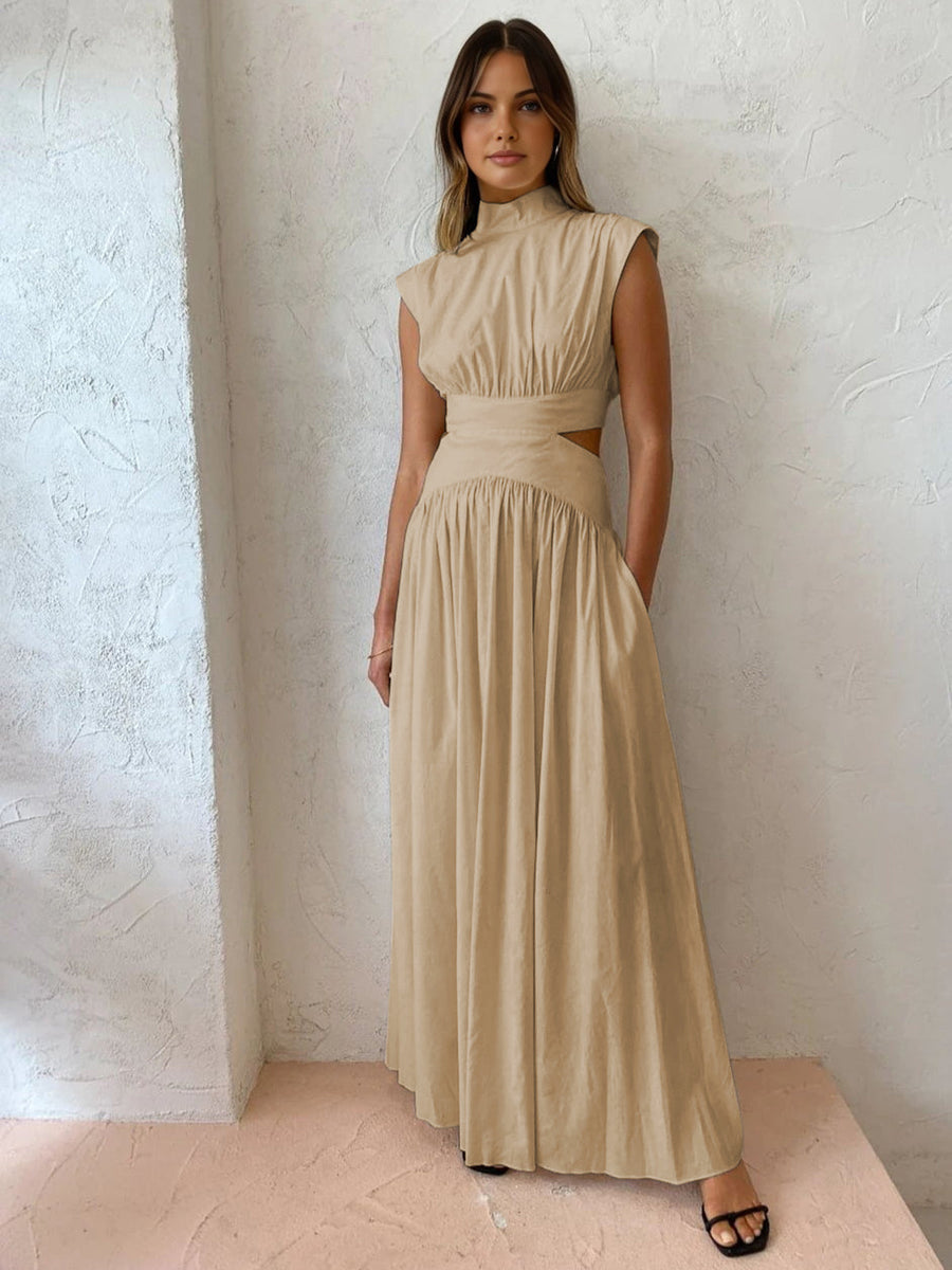 Rhiannon | Women's Mock Neck Cutout Maxi Dress