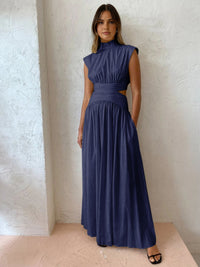 Rhiannon | Women's Mock Neck Cutout Maxi Dress