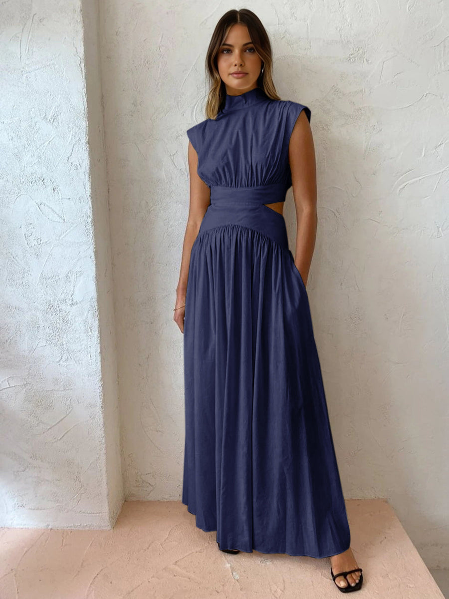 Rhiannon | Women's Mock Neck Cutout Maxi Dress