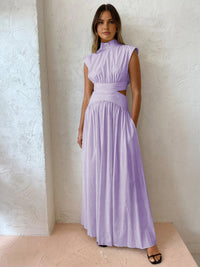 Rhiannon | Women's Mock Neck Cutout Maxi Dress