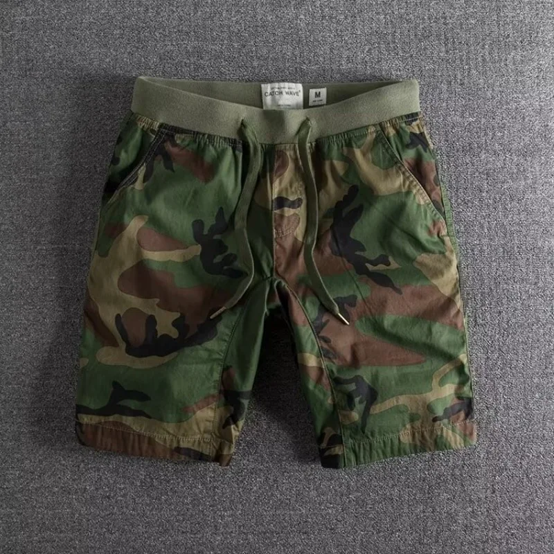 Riven | Men's Camo Elastic Waist Shorts