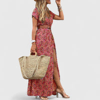 Alleta | Sophisticated Maxi Dress Dark Red