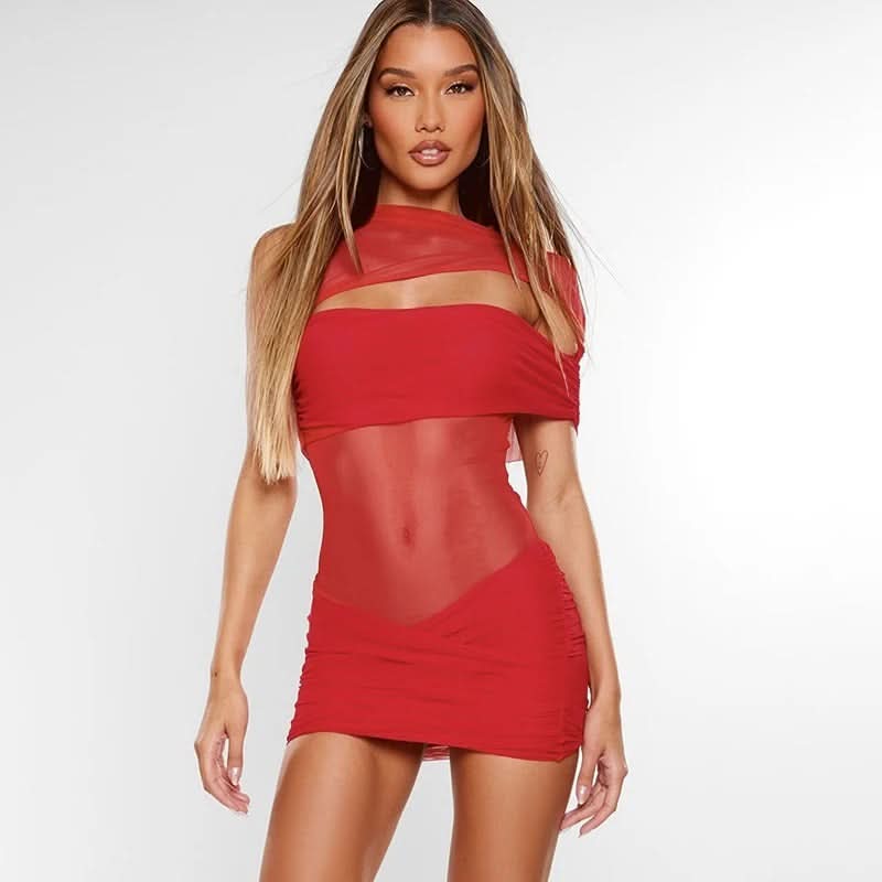 ALINA | HOLIDAY MINI DRESS Red