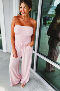 ALYA | STRAPLESS JUMPSUIT Baby Pink