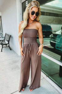 ALYA | STRAPLESS JUMPSUIT Brown