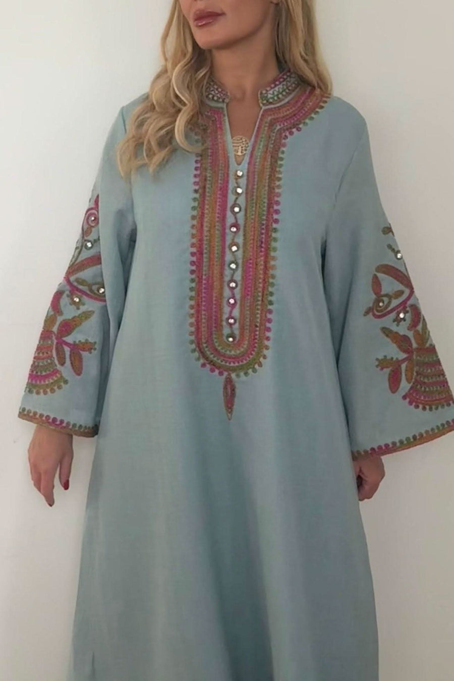AMINA | MODERN KAFTAN Mint Green