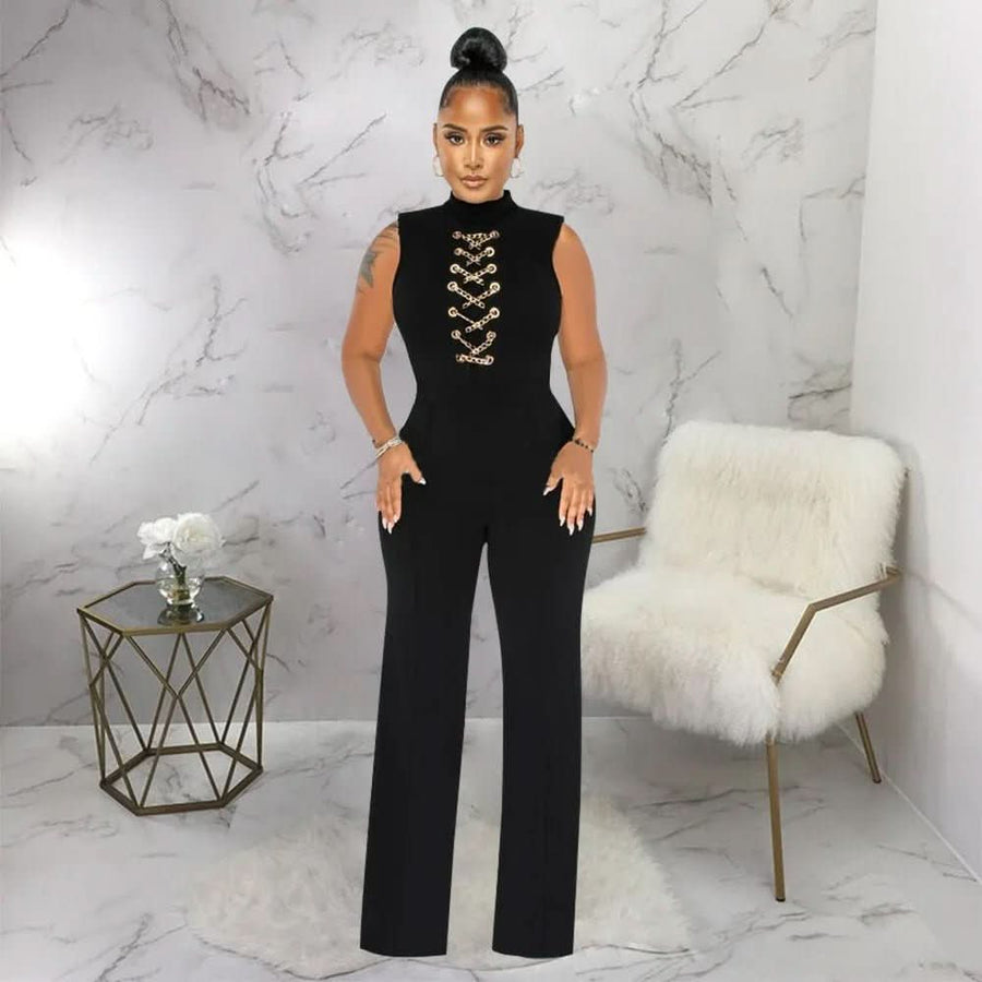 AMY | CHAIN JUMPSUIT Black