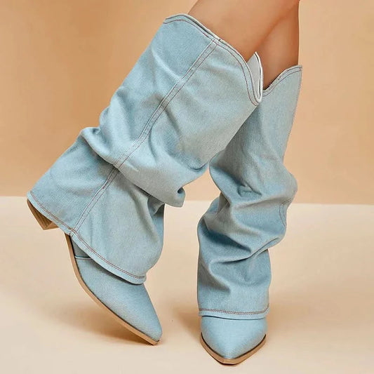AMY | DENIM BOOTS Denim Blue