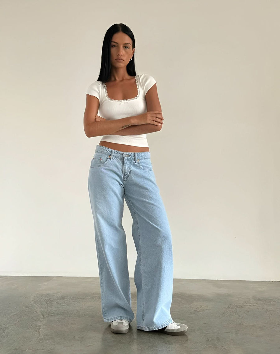 AMY | LOW-RISE JEANS Light Blue