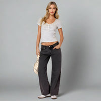AMY | LOW-RISE JEANS Black