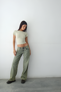 AMY | LOW-RISE JEANS Grey/Blue
