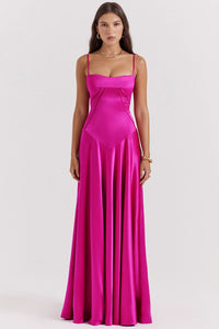 ANABELLA | LACE UP MAXI DRESS Fuchsia Pink