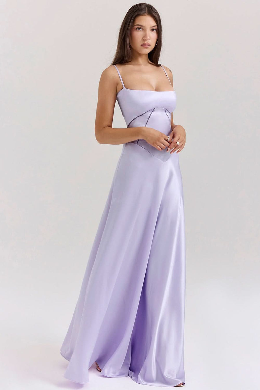 ANABELLA | LACE UP MAXI DRESS Lavender