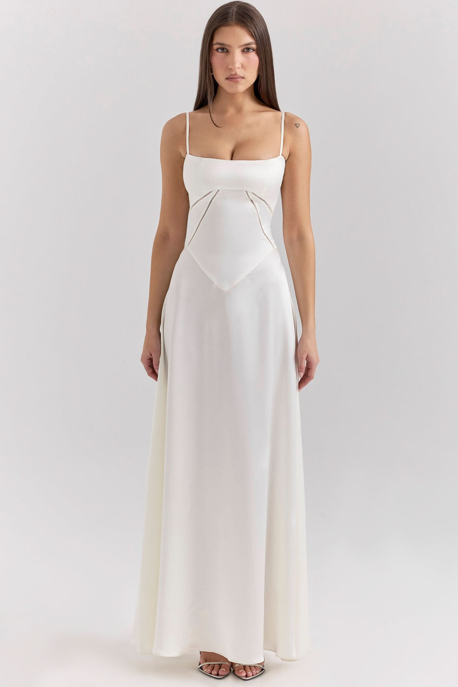 ANABELLA | LACE UP MAXI DRESS White