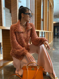 BELLA | SPARKLE CARDIGAN orange