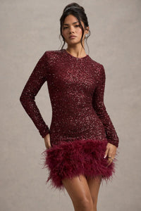 BONDE | SEQUIN MINI DRESS Burgundy