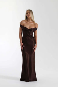 BRIDGET | GOWN MAXI DRESS Brown
