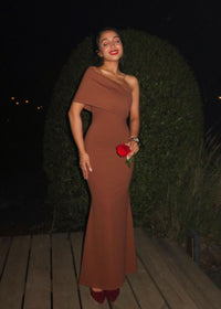 CARAMEL | ONE SHOULDER DRESS Default