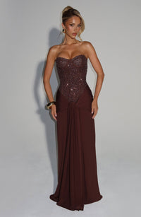 CARINA | MAXI DRESS Brown