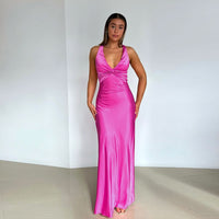 CELESTE | BOW MAXI DRESS Rose
