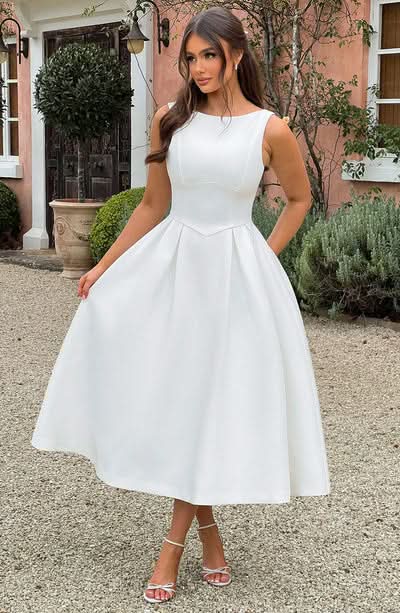 CLARA | MIDI DRESS White
