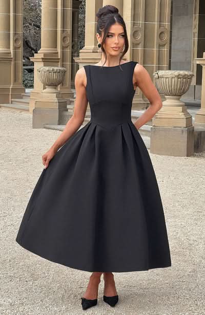 CLARA | MIDI DRESS Black