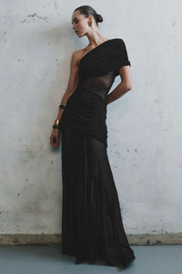 DALLAS | OFF-SHOULDER MAXI DRESS Black
