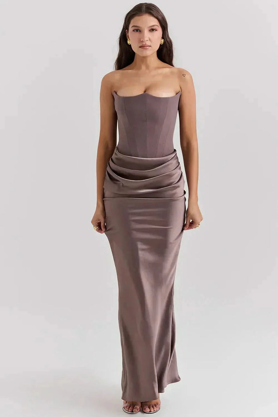 DENISE | CORSET DRESS Brown