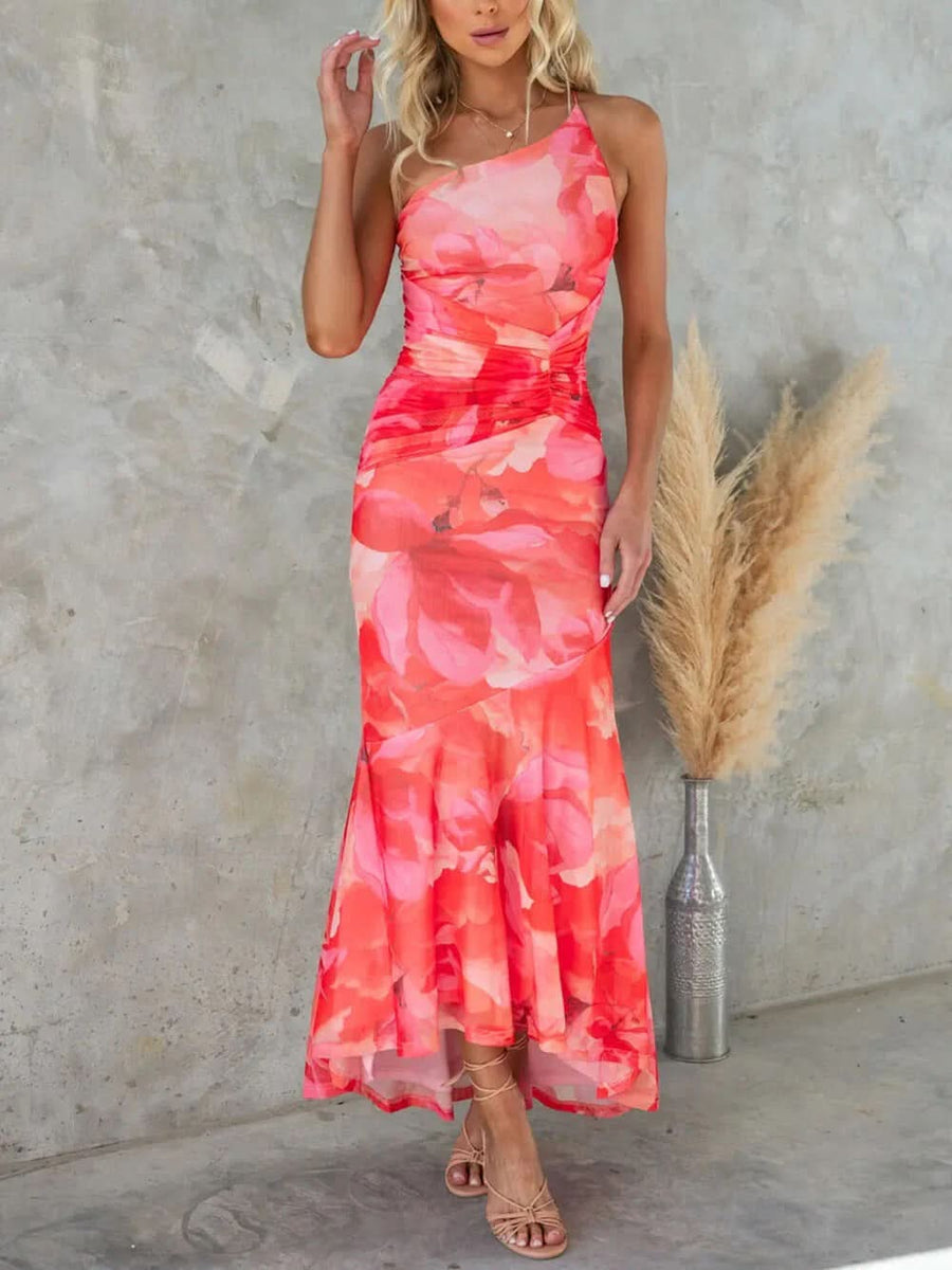 DENISE | FLORAL MAXI DRESS Red