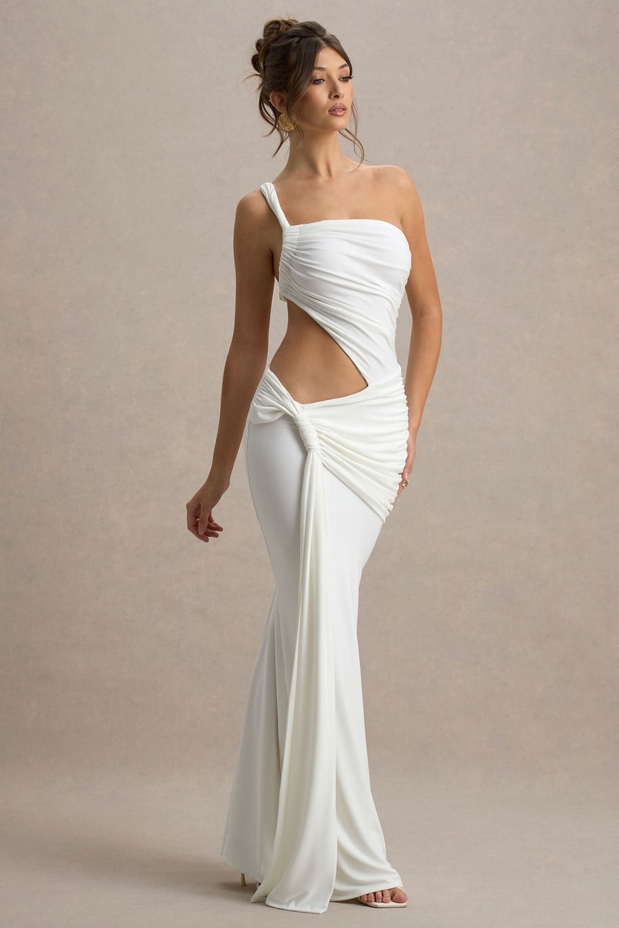DIANA | ASYMMETRIC MAXI DRESS White