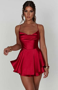 FLORENCE | BACKLESS PLAYSUIT Red