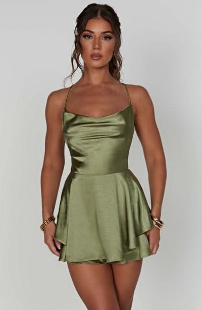 FLORENCE | BACKLESS PLAYSUIT Green