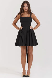 FLORENNE | BOW MINI DRESS Black