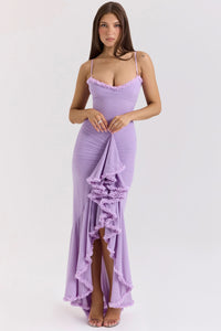 GABBI | RUFFLED MAXI DRESS Purple