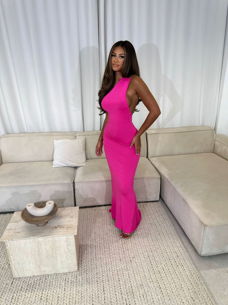 GINA | DRAPE MAXI DRESS pink