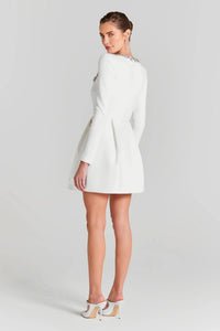 Jade Crystal-Neck Mini Dress