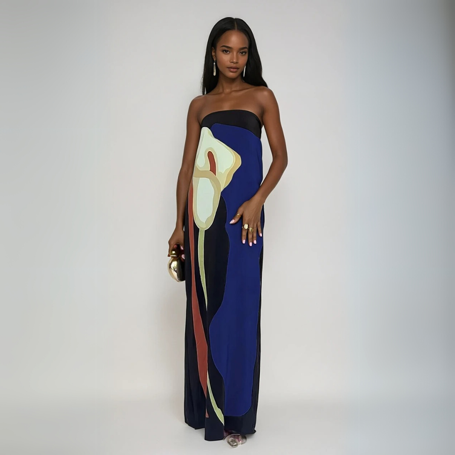 JAIME | FLORAL MAXI DRESS Blue