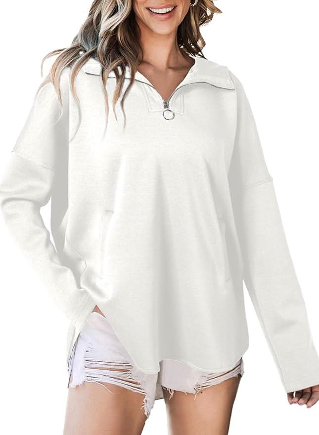 JEANNY | ZIPPER HOODIE white-1