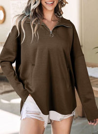 JEANNY | ZIPPER HOODIE brown