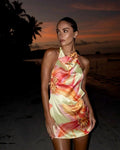 JESSY | BACKLESS FLOWER MINI DRESS